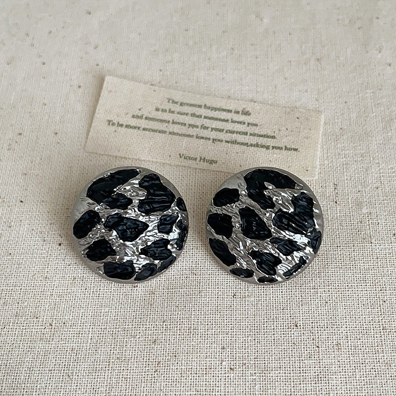 Leopard Print Stud Earrings — earrings, view 5