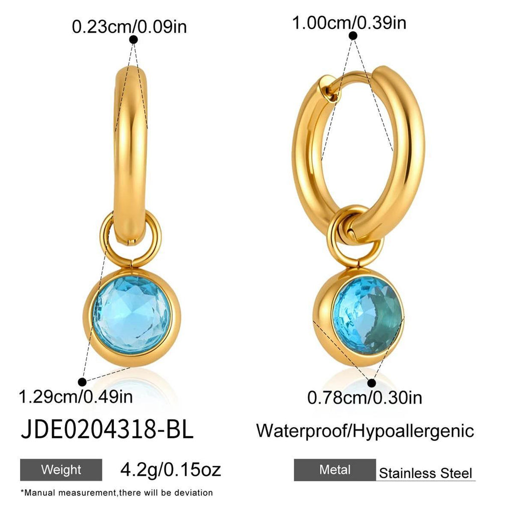 Cubic Zirconia Teardrop Hoop Earrings — earrings, view 8
