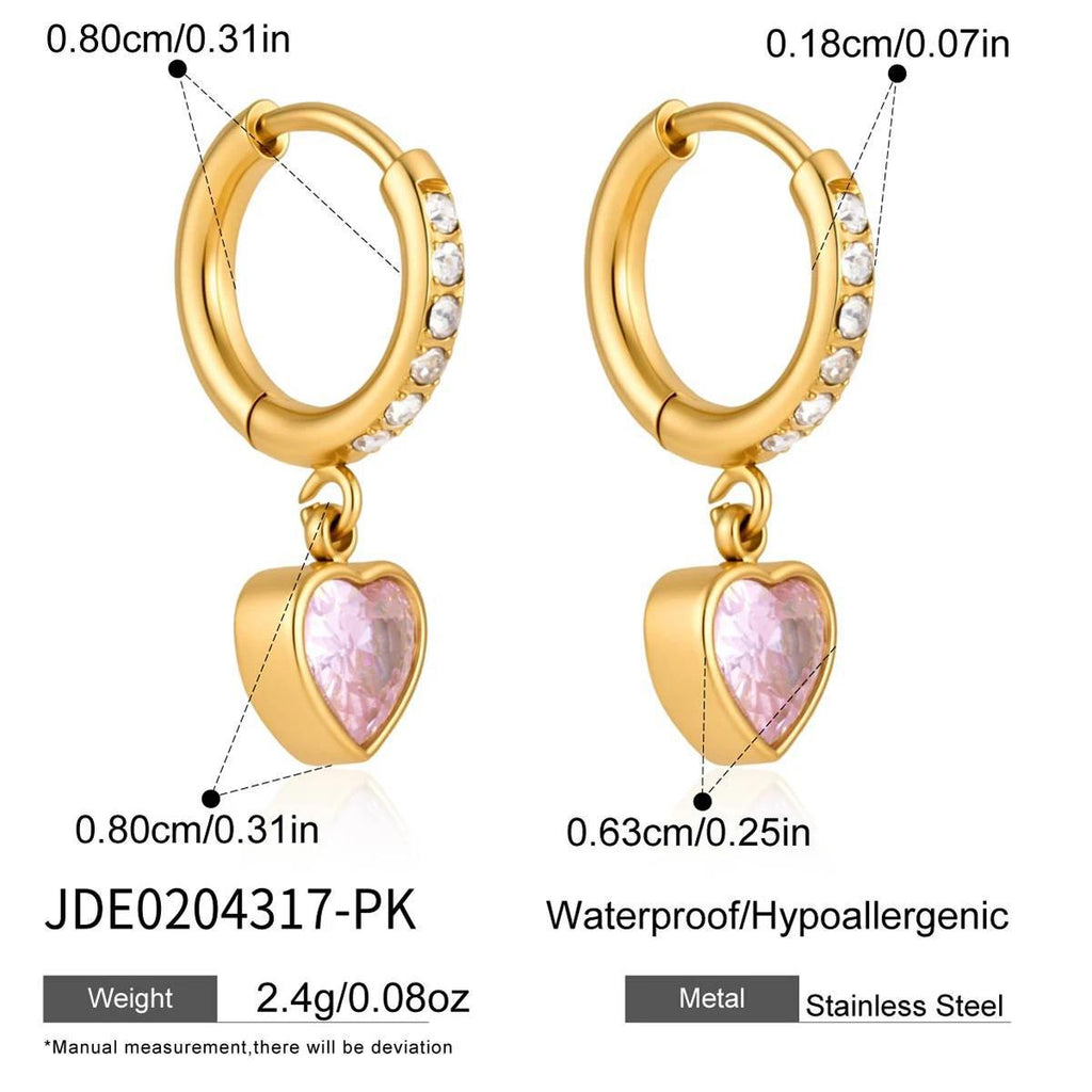 Cubic Zirconia Teardrop Hoop Earrings — earrings, view 10