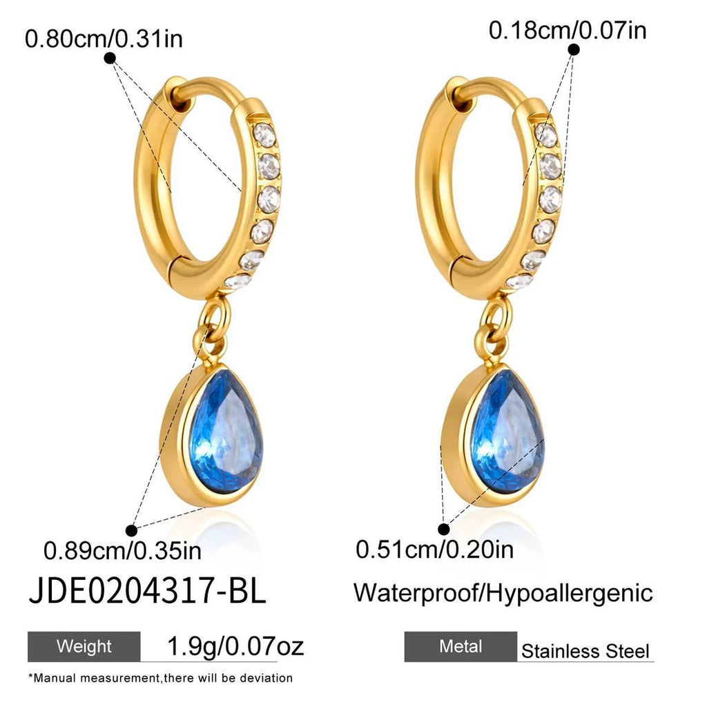 Cubic Zirconia Teardrop Hoop Earrings — earrings, view 11