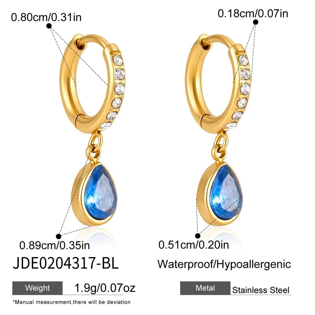 Cubic Zirconia Teardrop Hoop Earrings — earrings, view 11