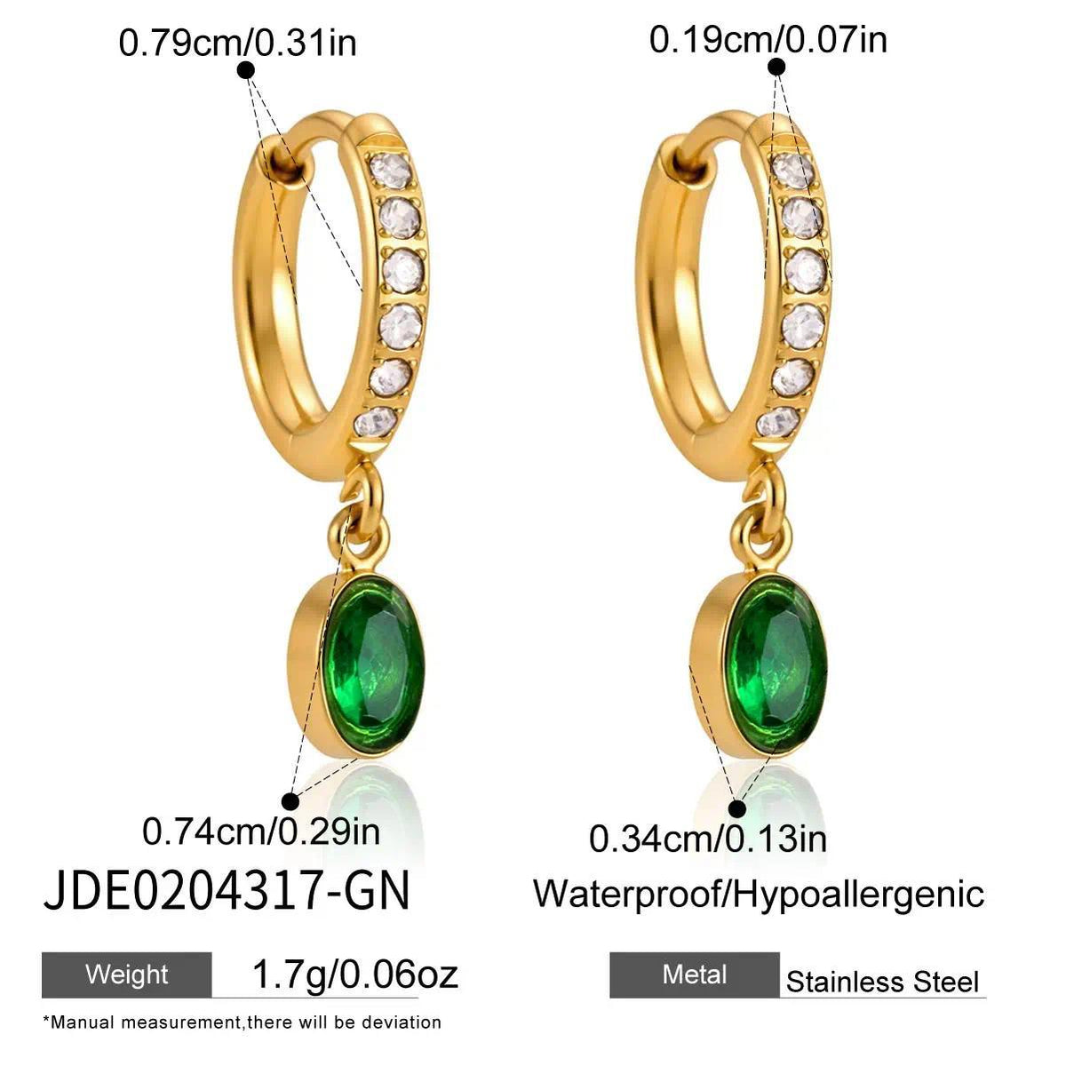 Cubic Zirconia Teardrop Hoop Earrings — earrings, view 12