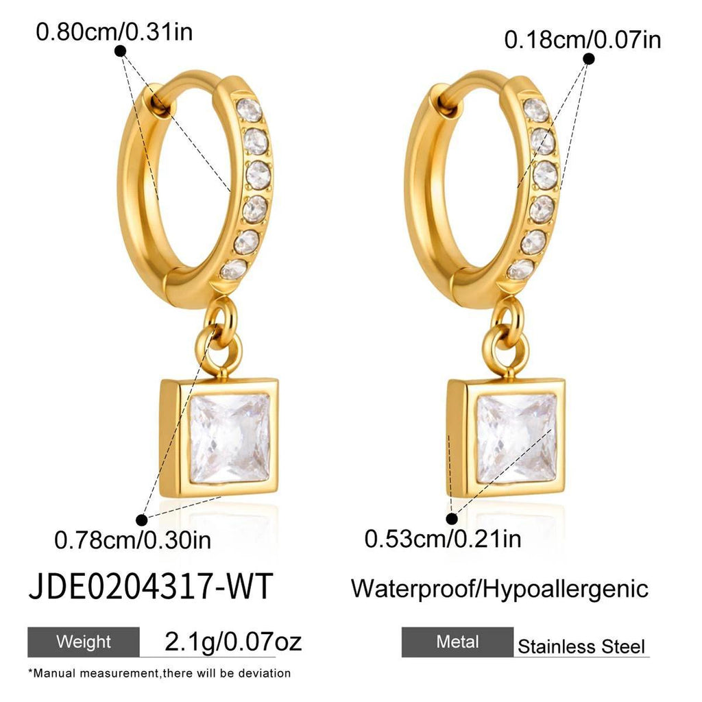 Cubic Zirconia Teardrop Hoop Earrings — earrings, view 13
