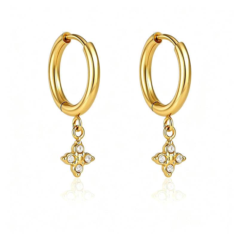 Cubic Zirconia Teardrop Hoop Earrings — earrings, view 17
