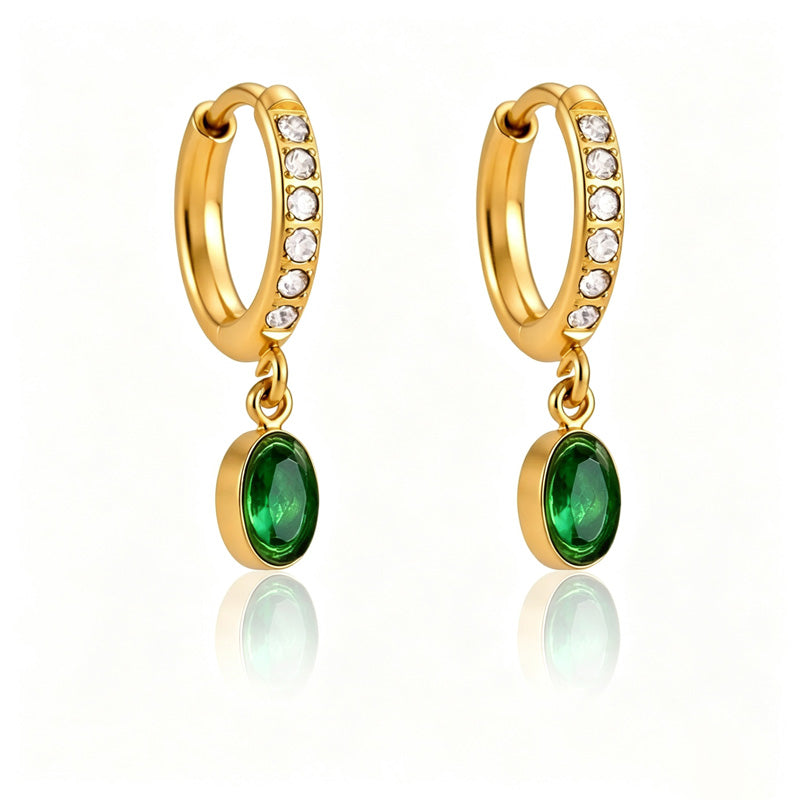 Cubic Zirconia Teardrop Hoop Earrings — earrings, view 18
