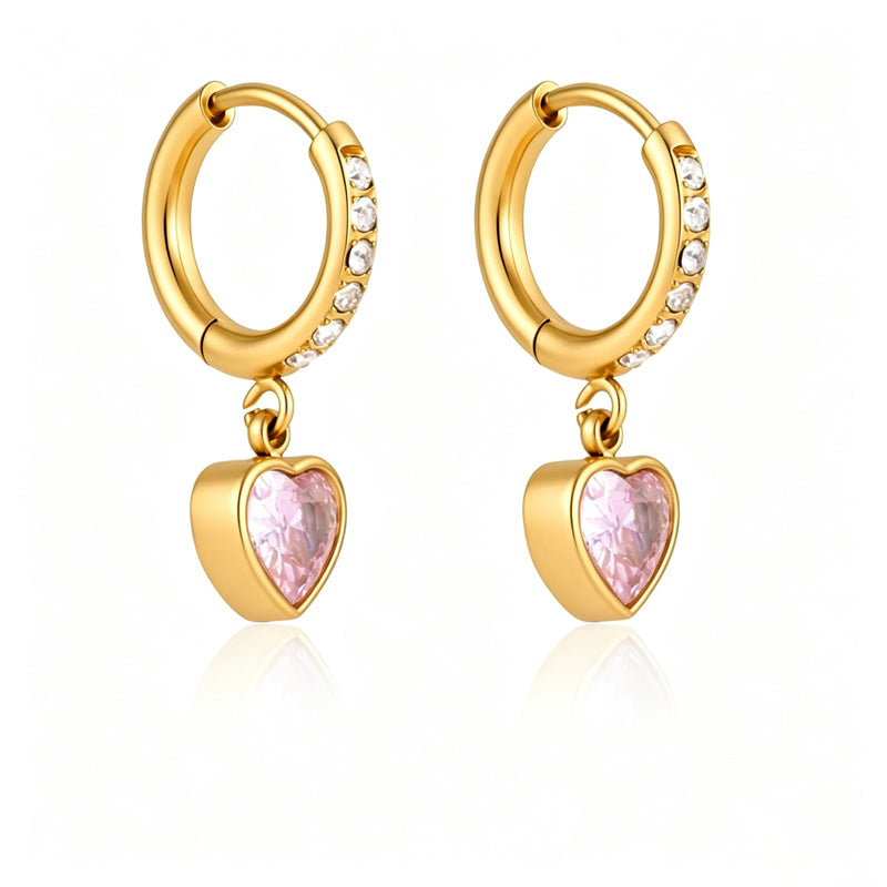 Cubic Zirconia Teardrop Hoop Earrings — earrings, view 22