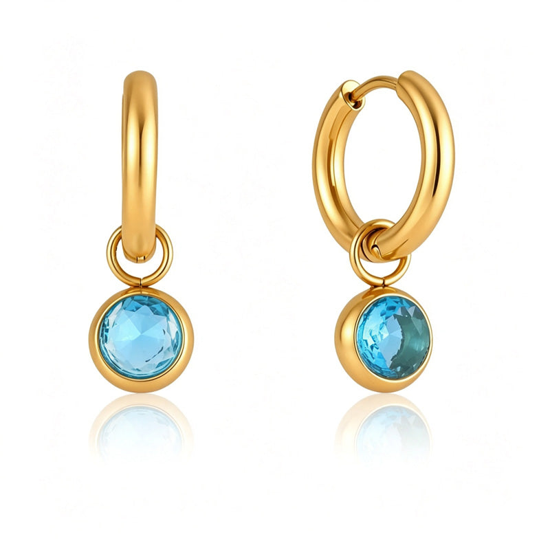 Cubic Zirconia Teardrop Hoop Earrings — earrings, view 23