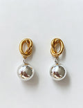 Color Contrast Ball Dangle Earrings — gold earrings