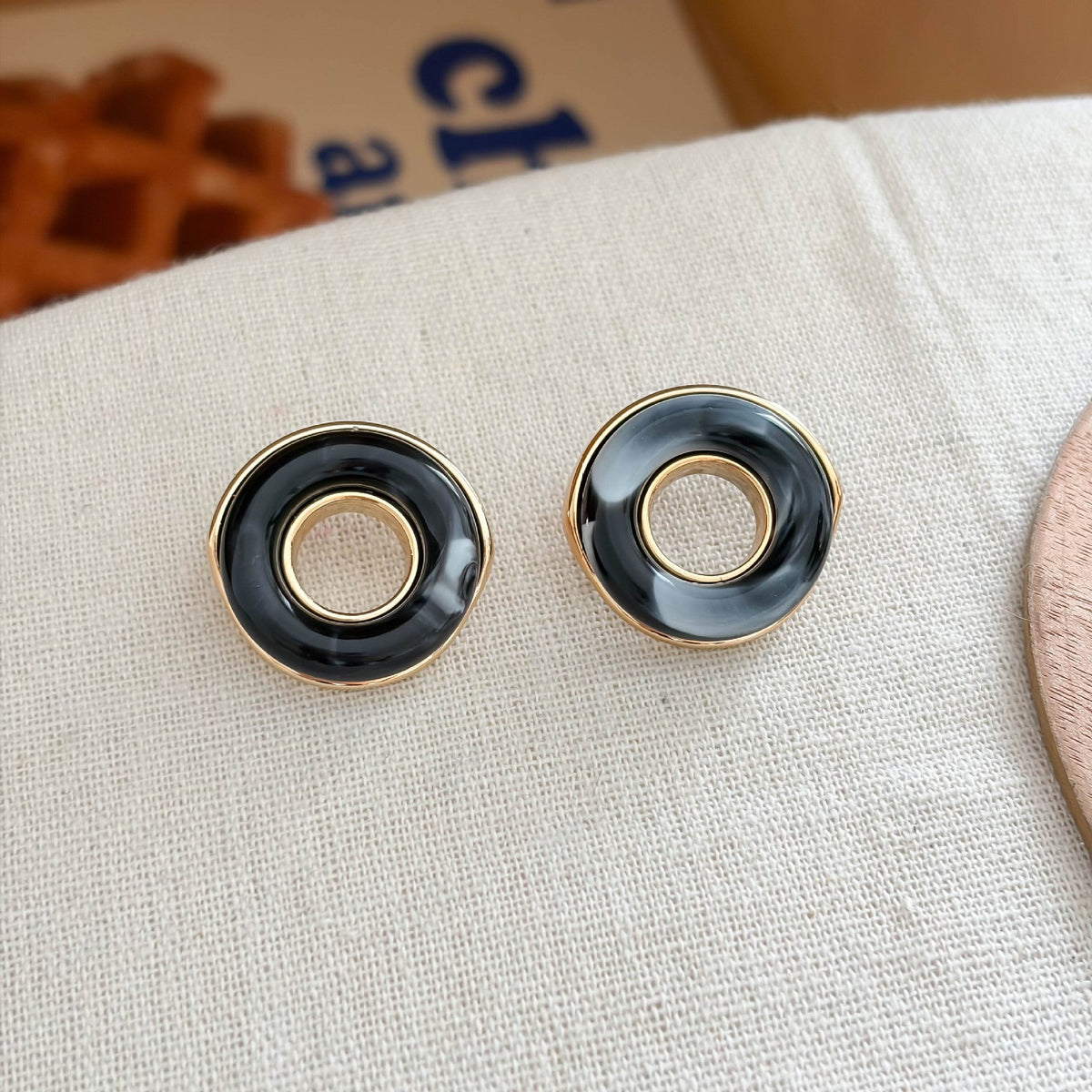 Hollow-Out Round Stud Earrings — earrings, view 5