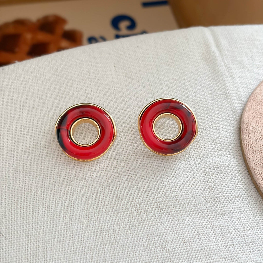 Hollow-Out Round Stud Earrings — earrings, view 6