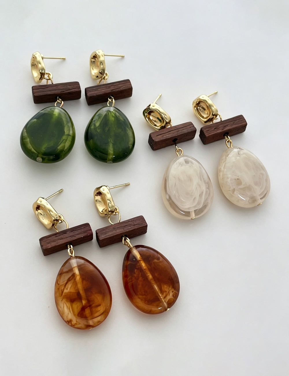 Irregular Oval Resin Drop Earrings — earrings