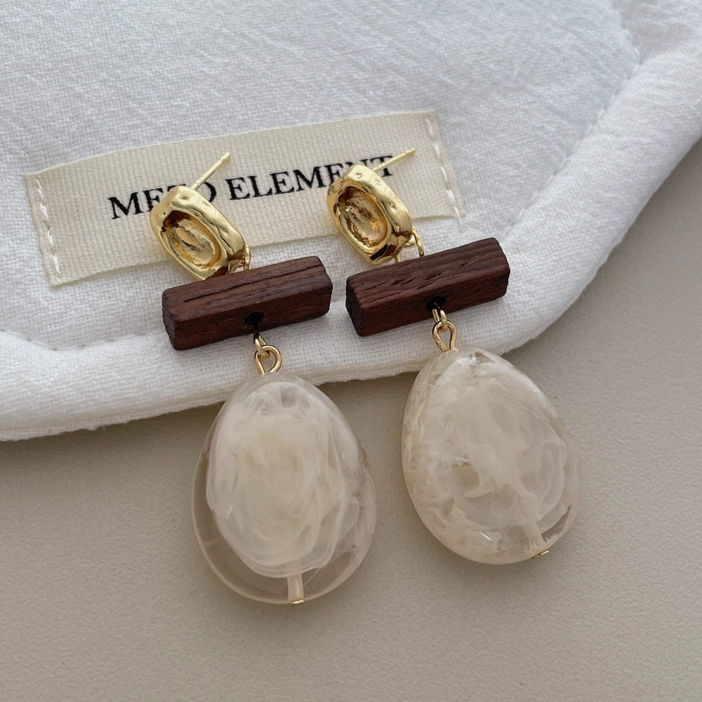 Irregular Oval Resin Drop Earrings — earrings, view 4