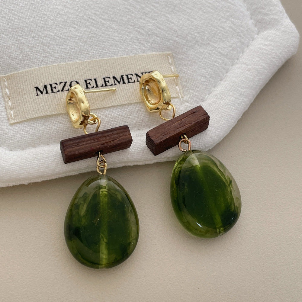 Irregular Oval Resin Drop Earrings — earrings, view 5