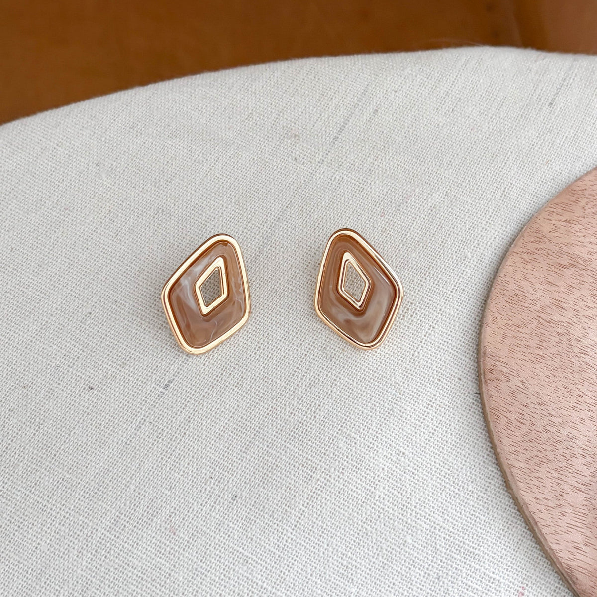Hollow-Out Oval Acrylic Studs — earrings, view 4