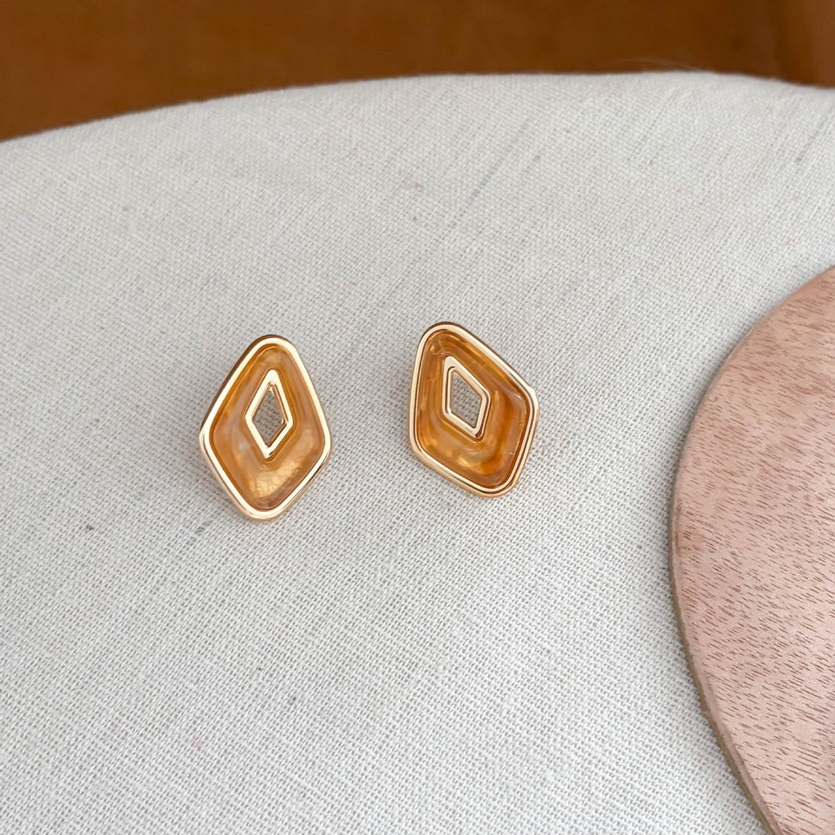 Hollow-Out Oval Acrylic Studs — earrings, view 5