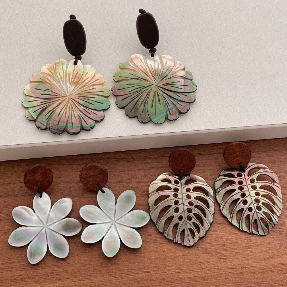 Hollow Leaf Dangle Earrings — earrings, view 2