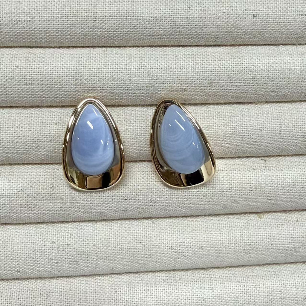 Teardrop Drop Stud Earrings — earrings, view 3