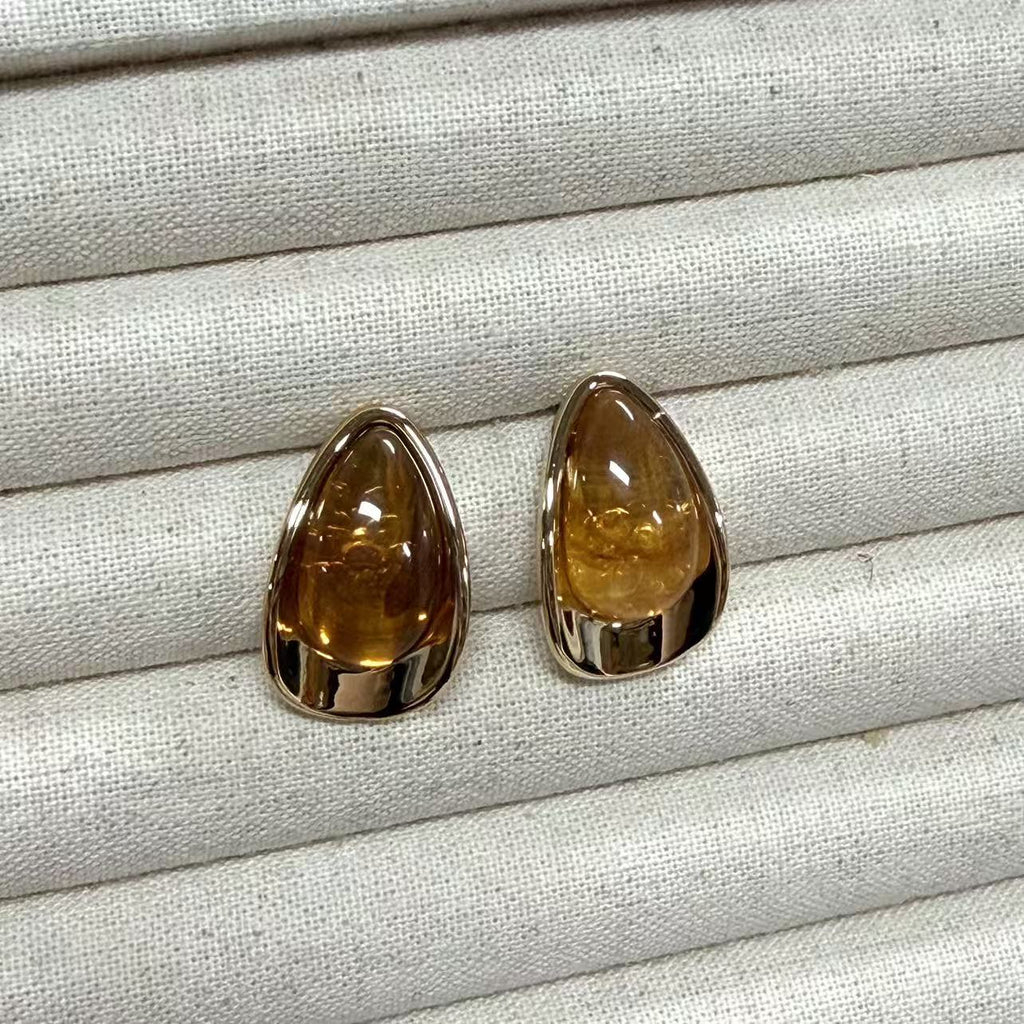 Teardrop Drop Stud Earrings — earrings, view 4