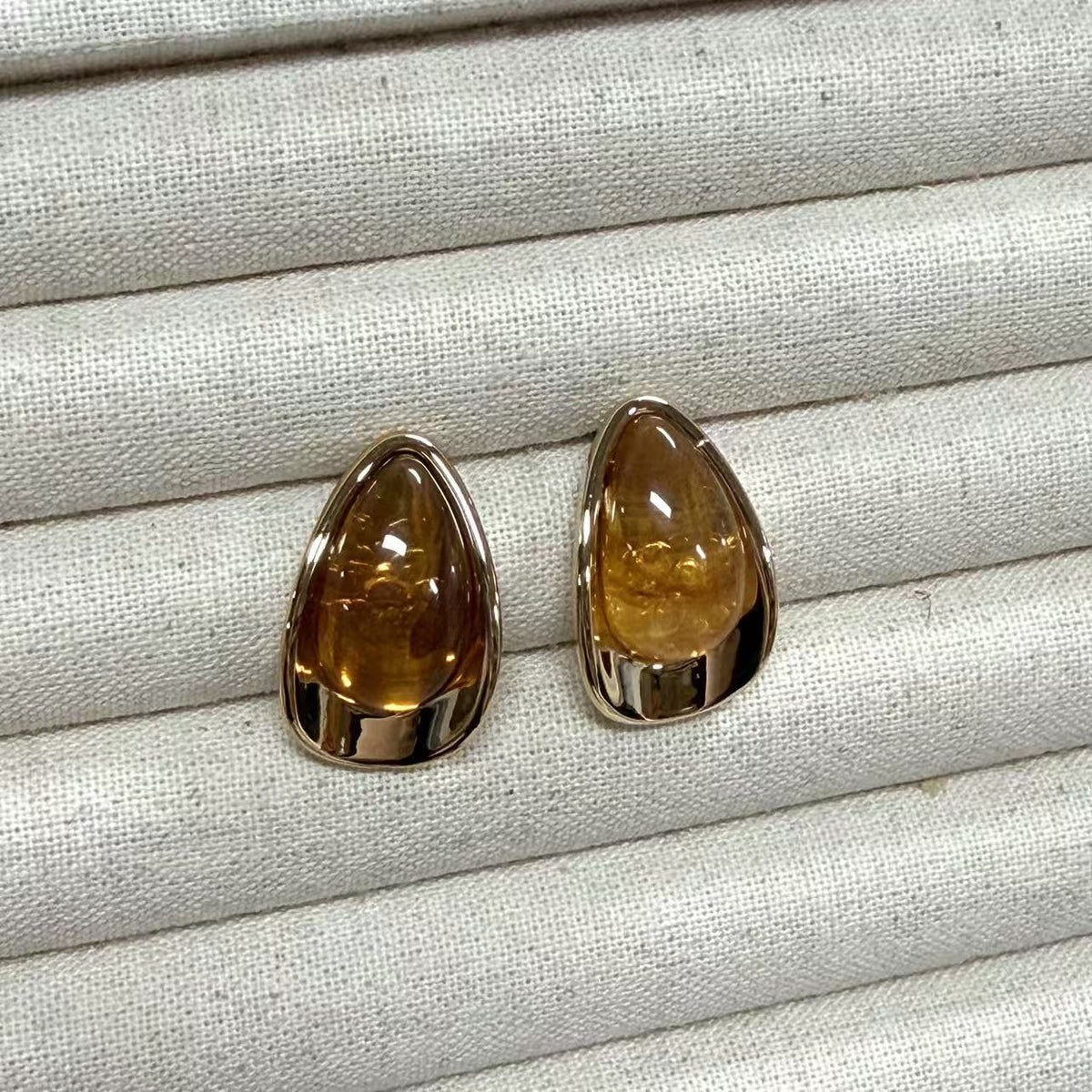 Teardrop Drop Stud Earrings — earrings, view 4