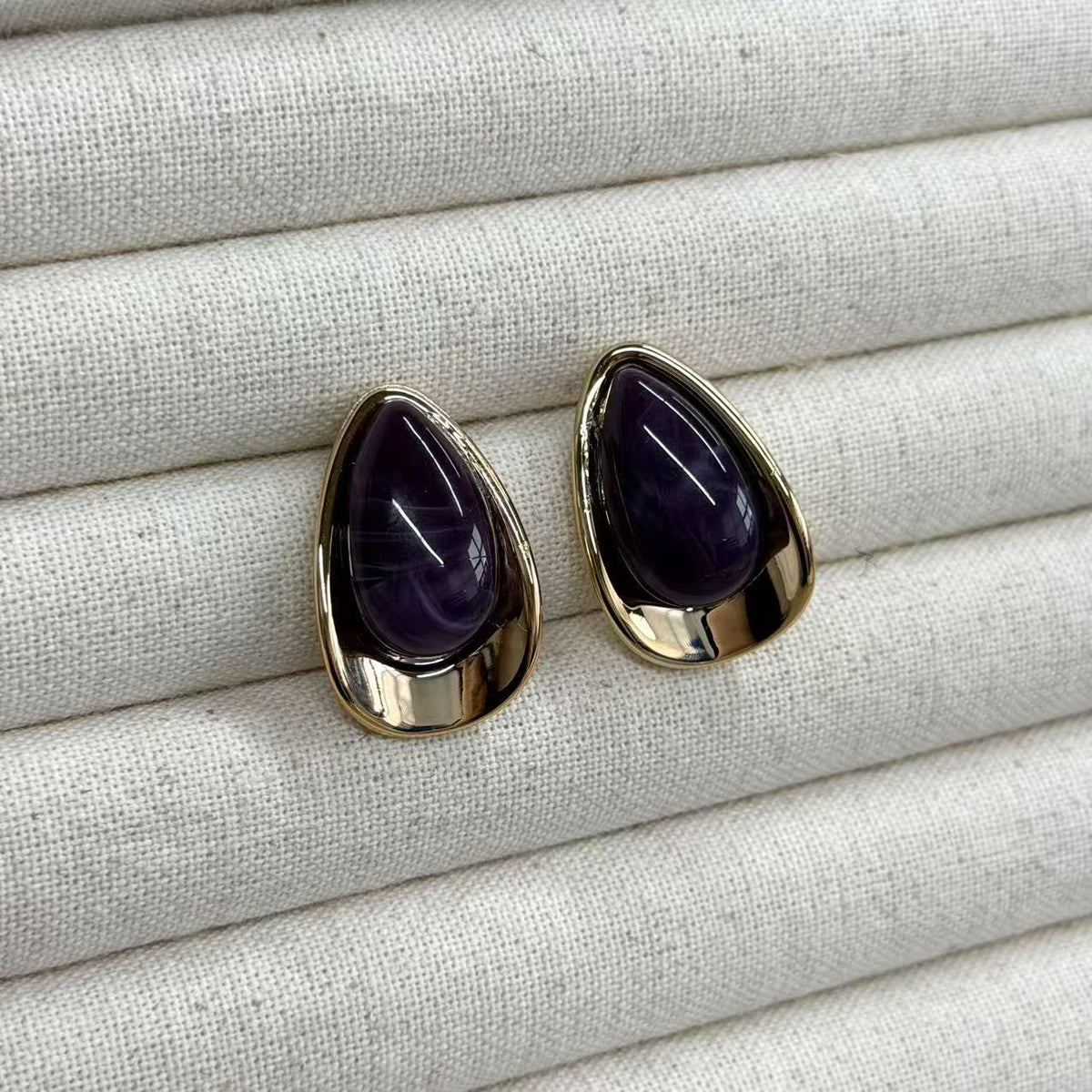 Teardrop Drop Stud Earrings — earrings, view 5