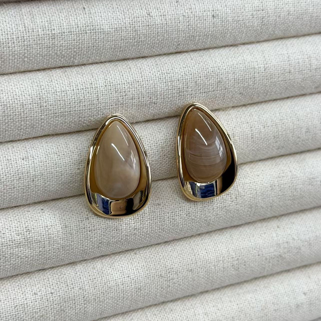 Teardrop Drop Stud Earrings — earrings, view 6