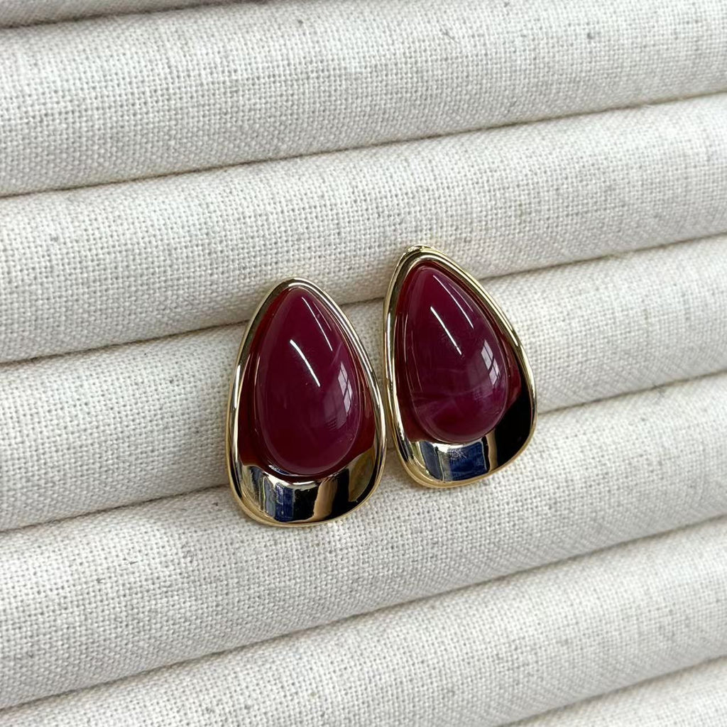 Teardrop Drop Stud Earrings — earrings, view 9