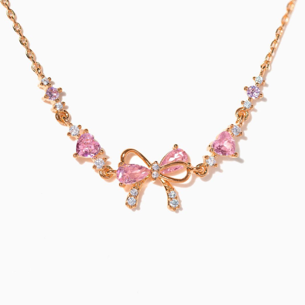Bowknot Heart Charm Bracelet — bracelet, view 4
