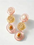 Color Contrast Resin Pendant Earrings — gold earrings