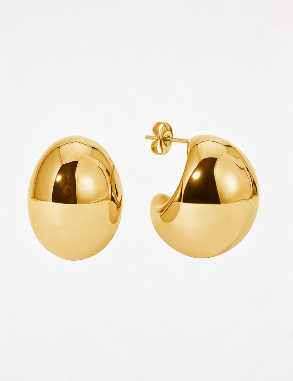 Chunky Gold-Plated Semicircle Studs — earrings
