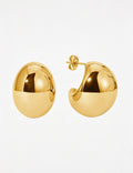Chunky Gold-Plated Semicircle Studs — earrings