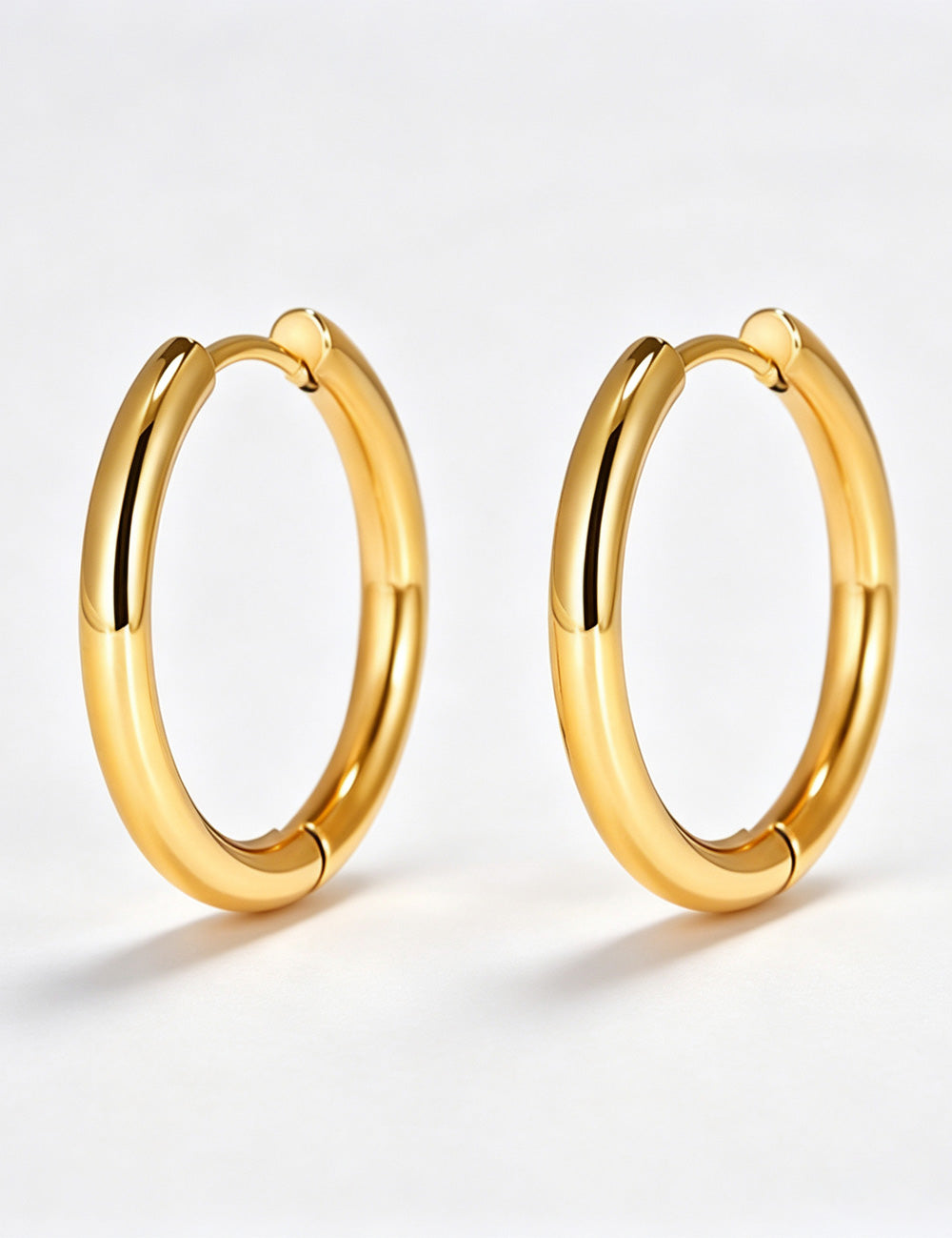 Small Titanium Steel Hoop Earrings — earrings