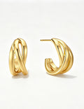 Twist Wavy C-Shape Stud Earrings — earrings