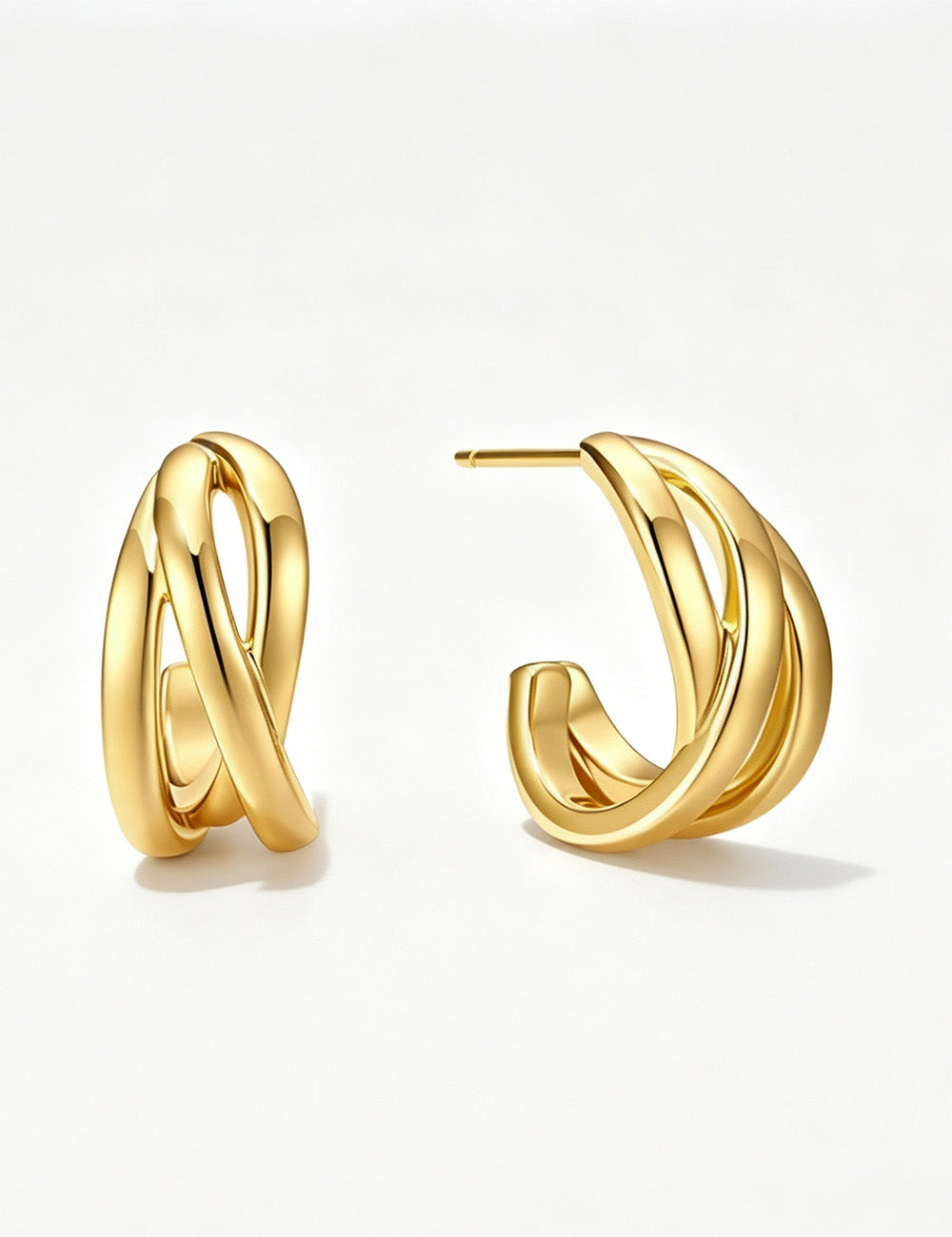 Twist Wavy C-Shape Stud Earrings — earrings