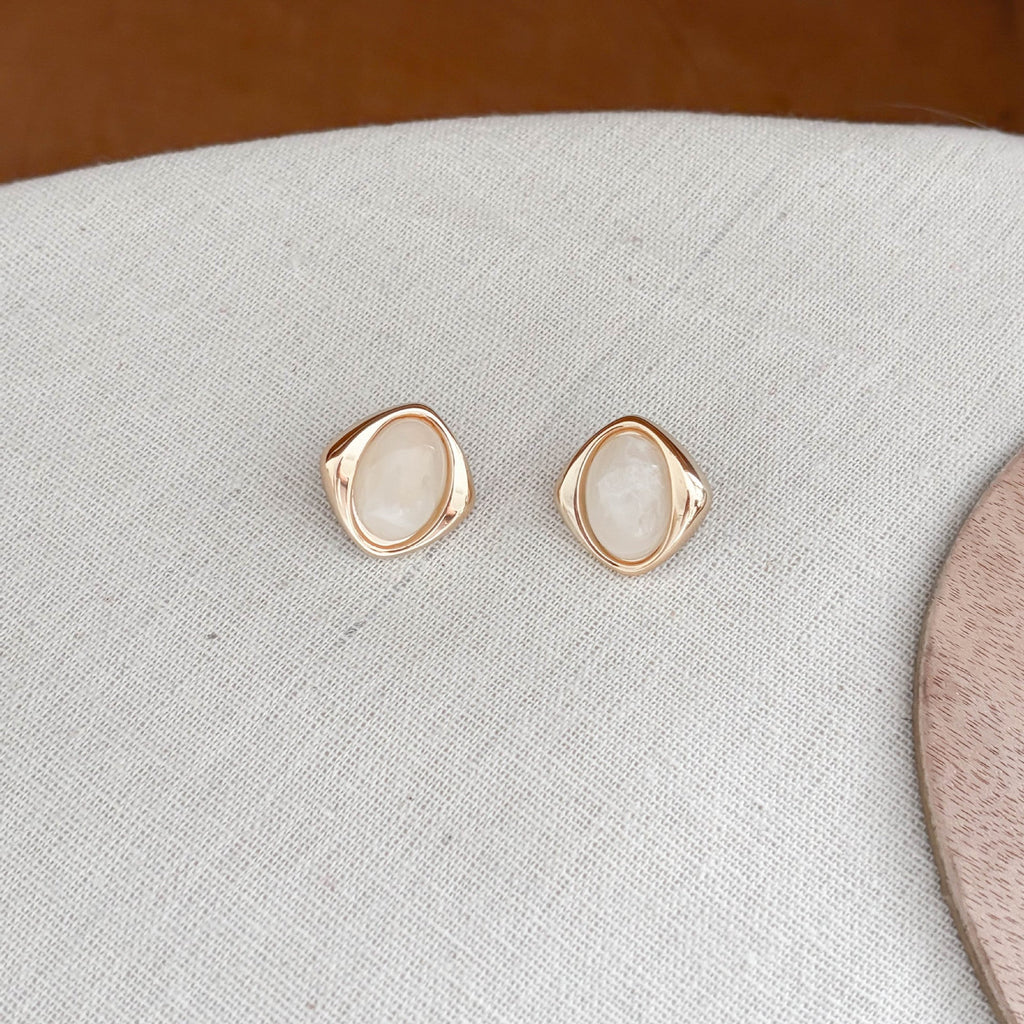 Chunky Marbled Acrylic Stud Earrings — earrings, view 5
