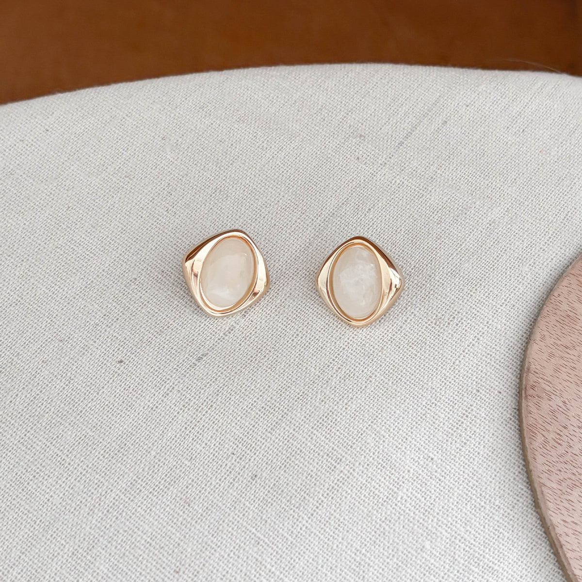 Chunky Marbled Acrylic Stud Earrings — earrings, view 5