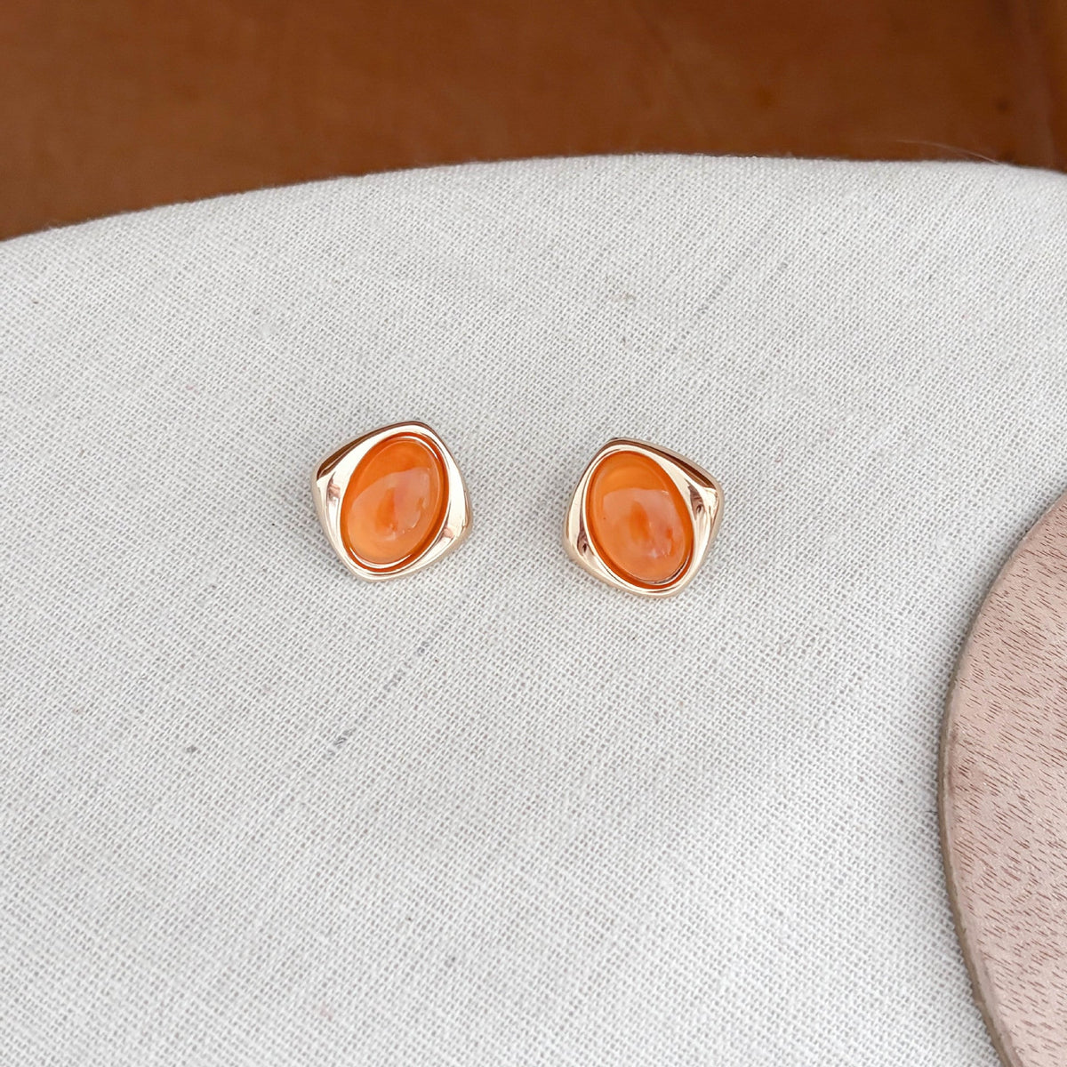 Chunky Marbled Acrylic Stud Earrings — earrings, view 6