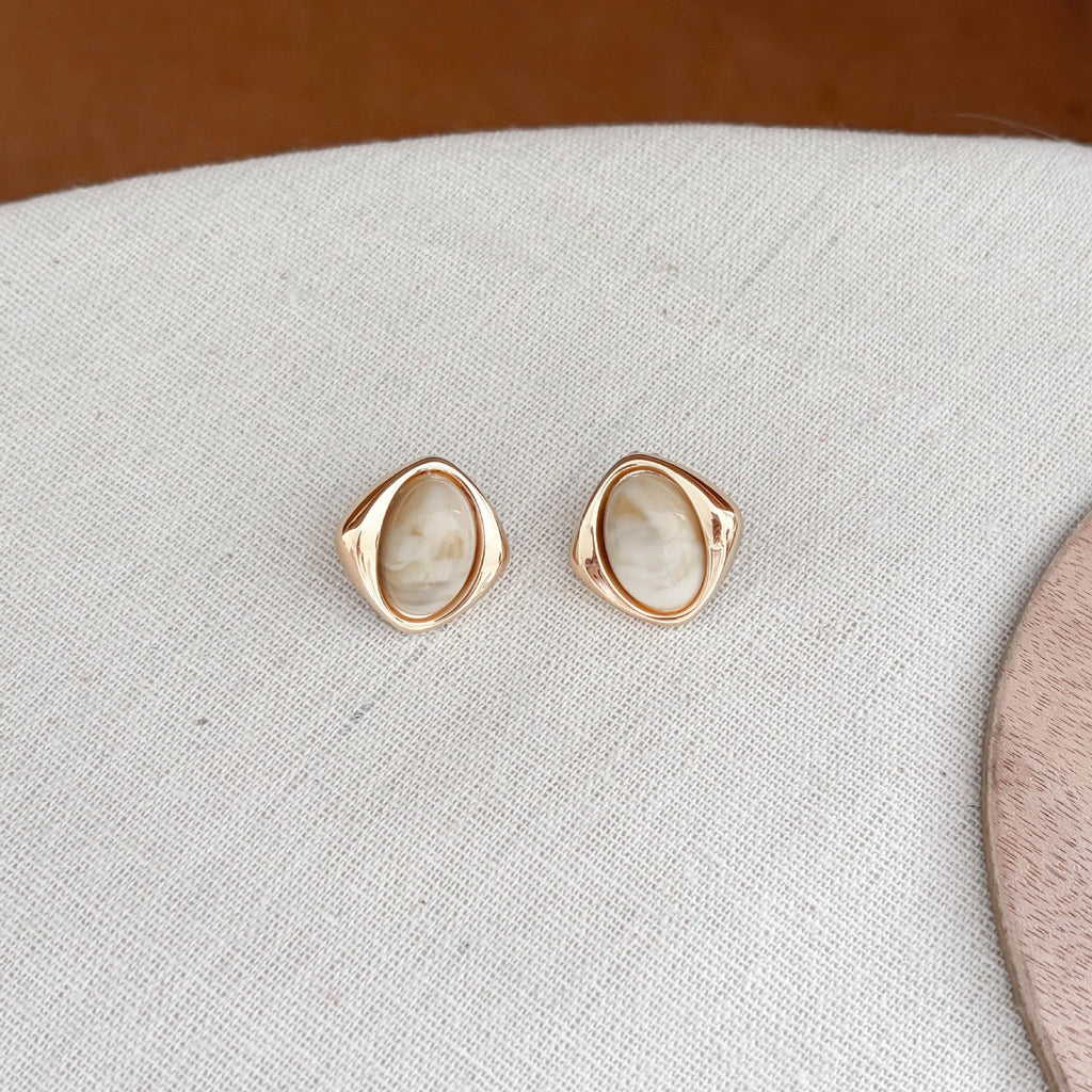 Chunky Marbled Acrylic Stud Earrings — earrings, view 7