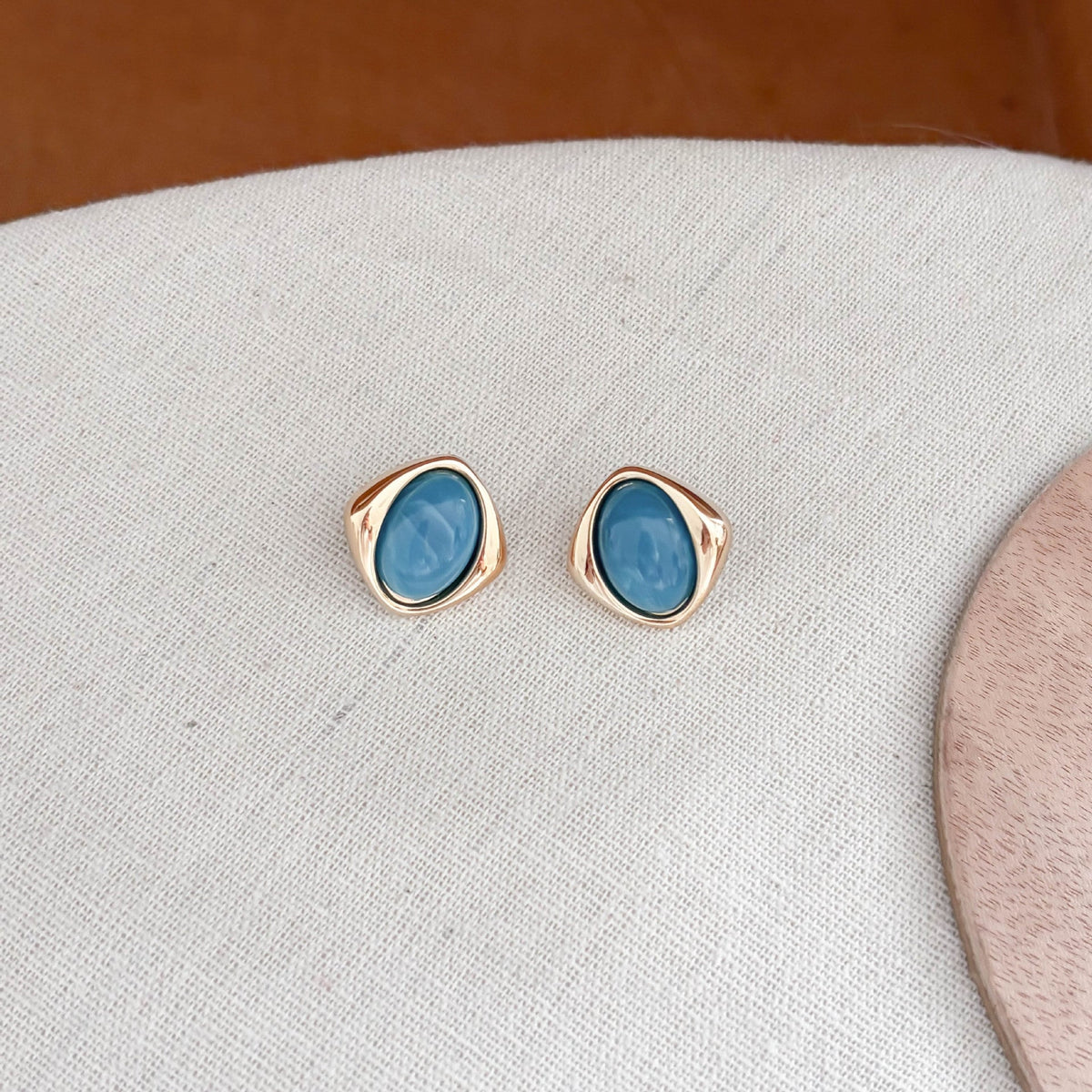 Chunky Marbled Acrylic Stud Earrings — earrings, view 8