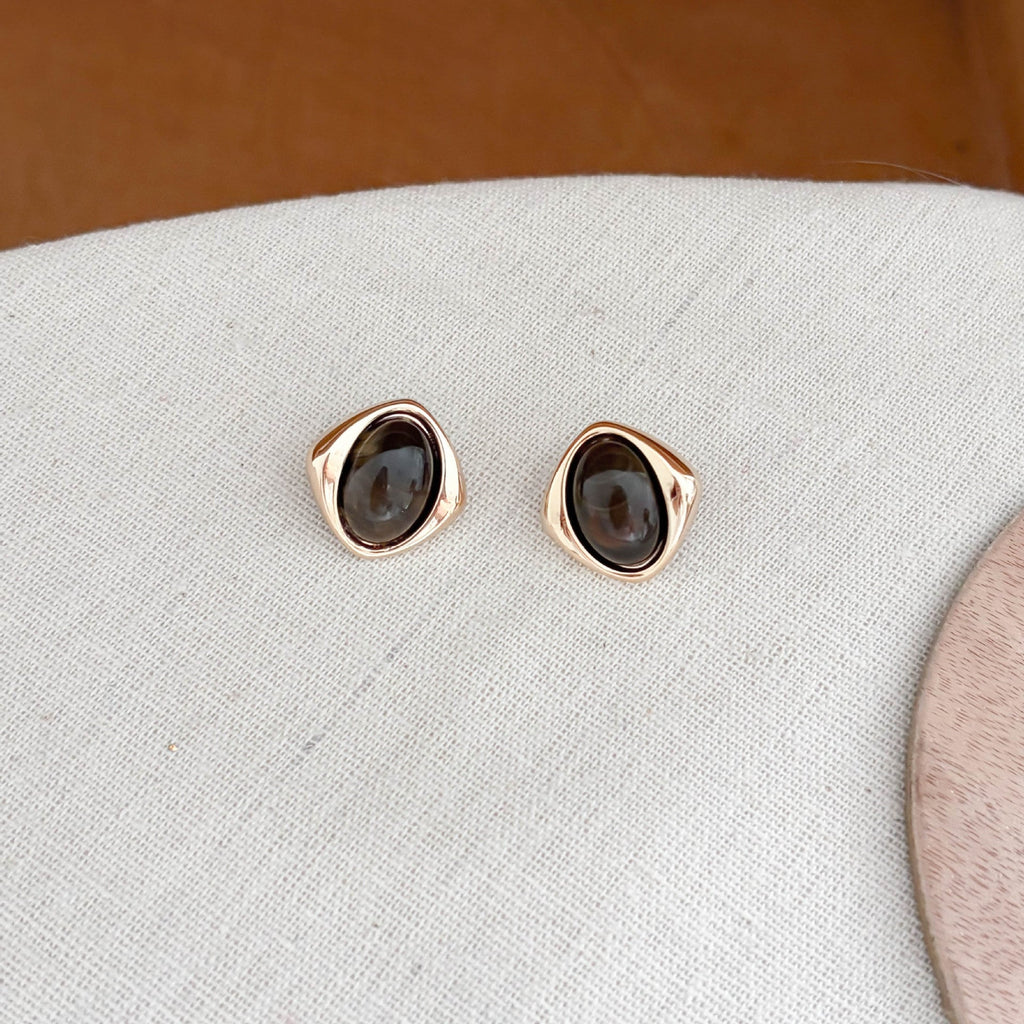Chunky Marbled Acrylic Stud Earrings — earrings, view 9