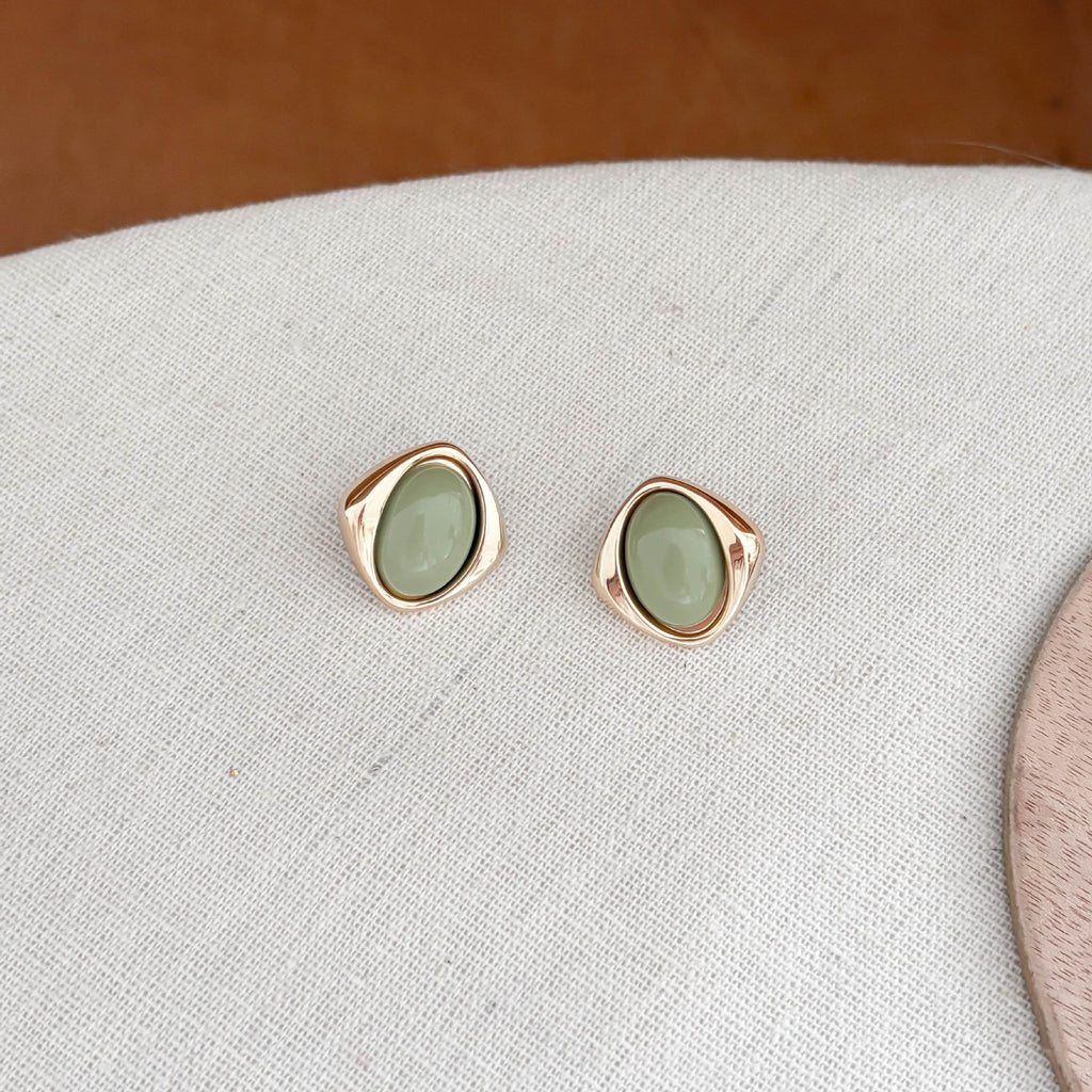 Chunky Marbled Acrylic Stud Earrings — earrings, view 11