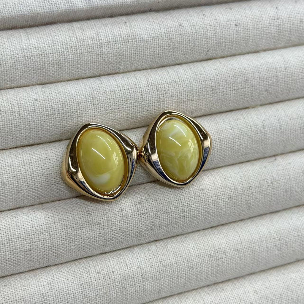 Chunky Marbled Acrylic Stud Earrings — earrings, view 12