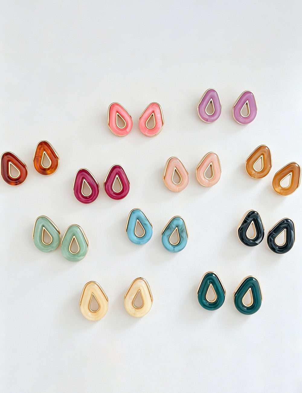 Hollow Acrylic Solid Color Studs — earrings