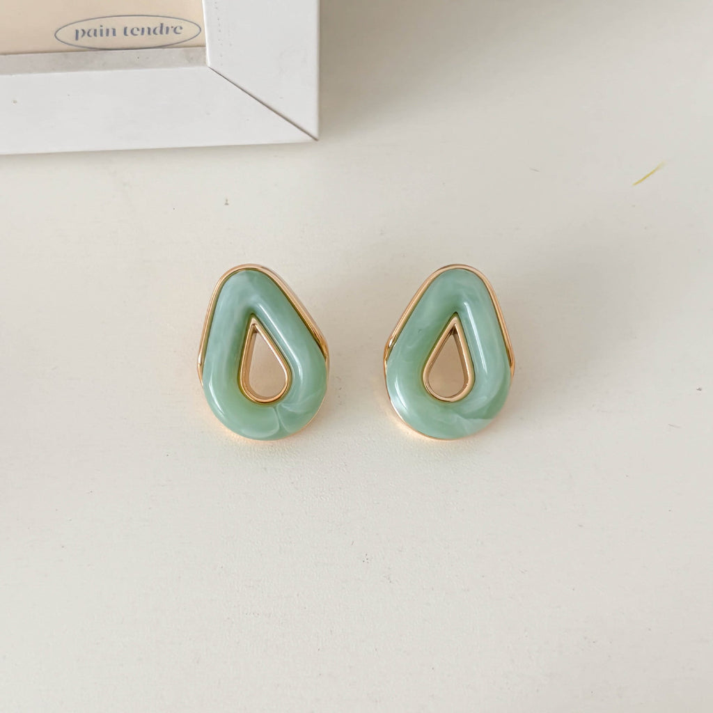 Hollow Acrylic Solid Color Studs — earrings, view 2