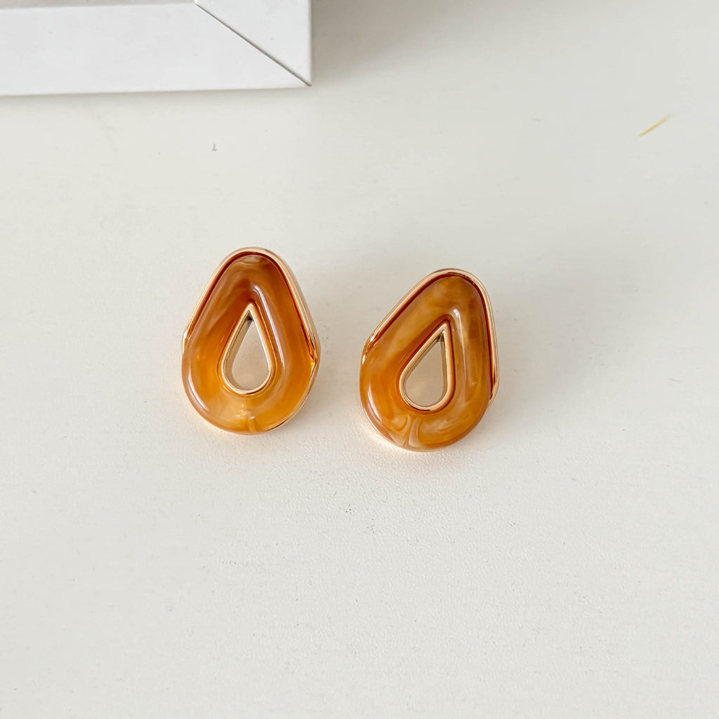 Hollow Acrylic Solid Color Studs — earrings, view 4
