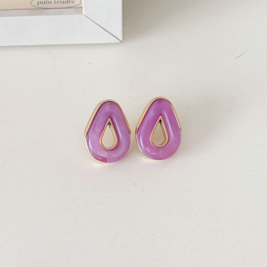 Hollow Acrylic Solid Color Studs — earrings, view 10
