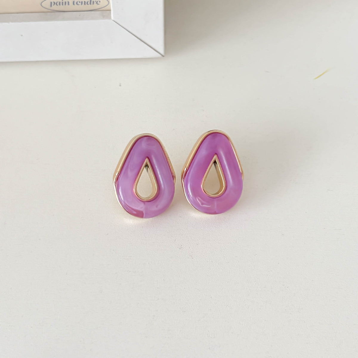 Hollow Acrylic Solid Color Studs — earrings, view 10