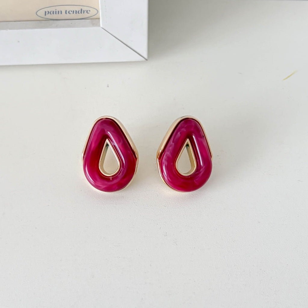 Hollow Acrylic Solid Color Studs — earrings, view 11