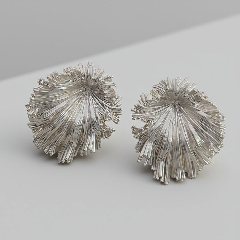 Gold-Plated Dandelion Stud Earrings — earrings, view 3