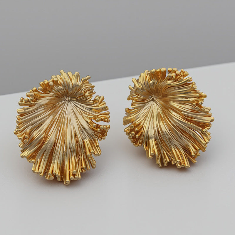Gold-Plated Dandelion Stud Earrings — earrings, view 4