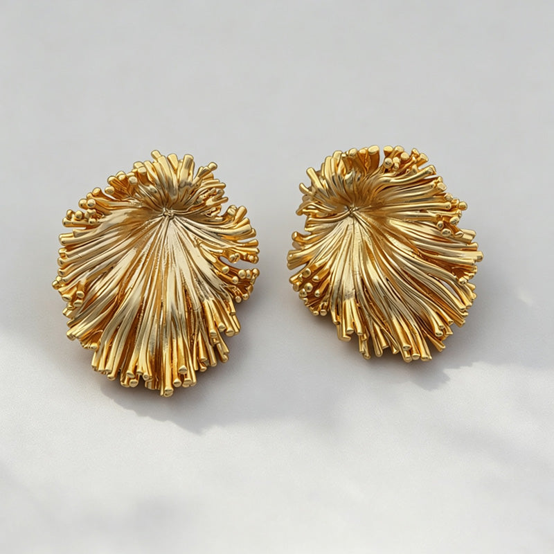 Gold-Plated Dandelion Stud Earrings — earrings, view 5